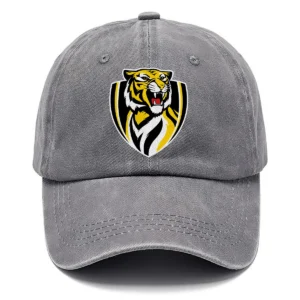 Richmond Tigers AFL Exclusive Logo Washed Cotton Baseball Cap - Printed With Box HOAFL100525BC01RICH - Gray