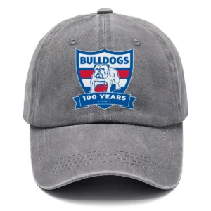 Western Bulldogs AFL Exclusive Logo Washed Cotton Baseball Cap - Printed With Box HOAFL100525BC01WB - Gray