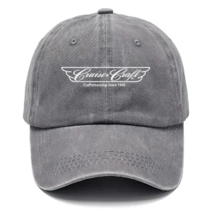 CruiseCraft Fishing AU Exclusive Logo Washed Cotton Baseball Cap - Printed With Box HOFS070525AU1CCB - Gray