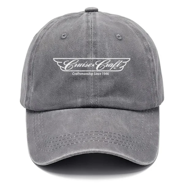 CruiseCraft Fishing AU Exclusive Logo Washed Cotton Baseball Cap - Printed With Box HOFS070525AU1CCB - Gray