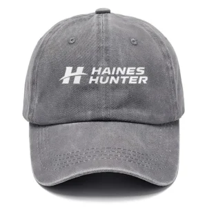 Haines Hunter Fishing AU Exclusive Logo Washed Cotton Baseball Cap - Printed With Box HOFS070525AU1HHT - Gray