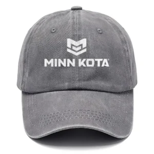Minn Kota Fishing AU Exclusive Logo Washed Cotton Baseball Cap - Printed With Box HOFS070525AU1MNK - Gray