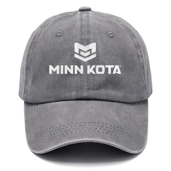 Minn Kota Fishing AU Exclusive Logo Washed Cotton Baseball Cap - Printed With Box HOFS070525AU1MNK - Gray
