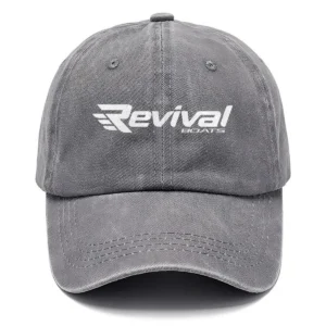 Revival Boats Fishing AU Exclusive Logo Washed Cotton Baseball Cap - Printed With Box HOFS070525AU1RVB - Gray