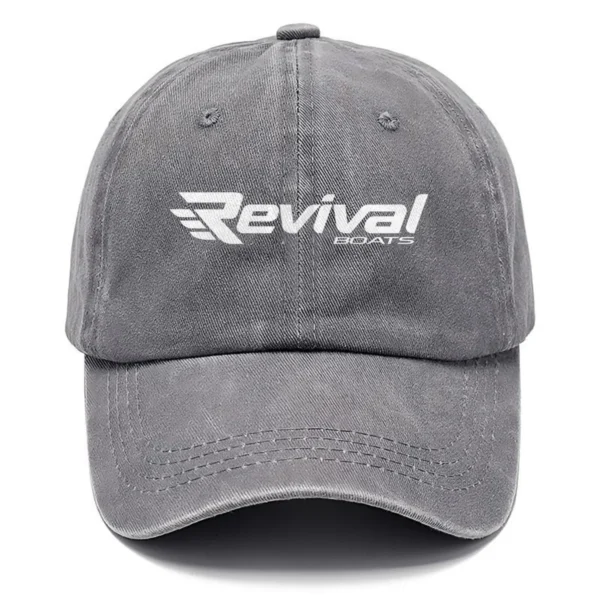 Revival Boats Fishing AU Exclusive Logo Washed Cotton Baseball Cap - Printed With Box HOFS070525AU1RVB - Gray