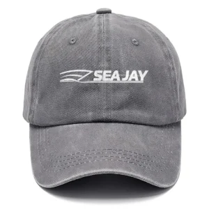 Sea Jay Fishing AU Exclusive Logo Washed Cotton Baseball Cap - Printed With Box HOFS070525AU1SJB - Gray