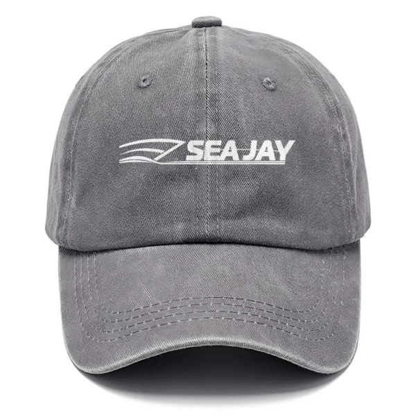 Sea Jay Fishing AU Exclusive Logo Washed Cotton Baseball Cap - Printed With Box HOFS070525AU1SJB - Gray