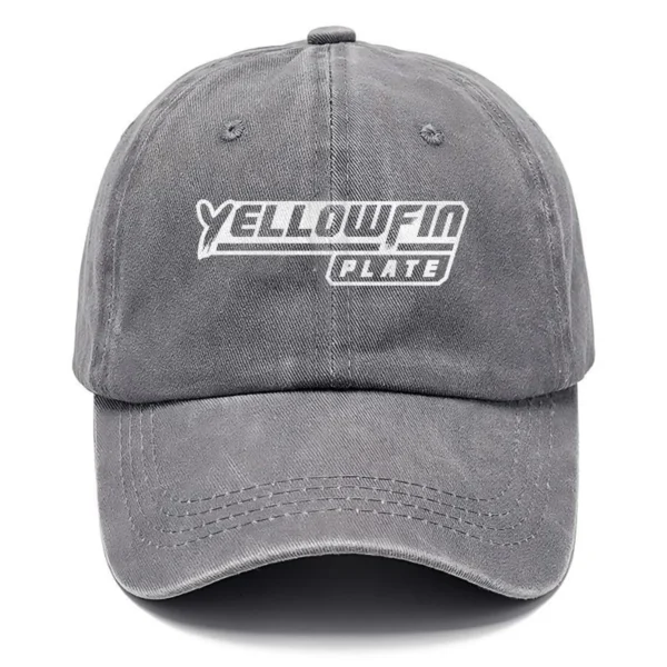 Yellowfin Plate Fishing AU Exclusive Logo Washed Cotton Baseball Cap - Printed With Box HOFS070525AU1YPB - Gray