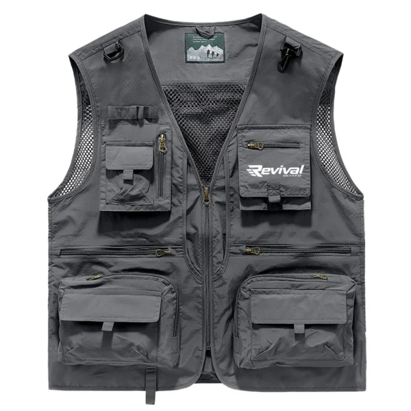Revival Boats Fishing AU Exclusive Logo Quick Drying Vest HOFS150525A02RVB - Gray