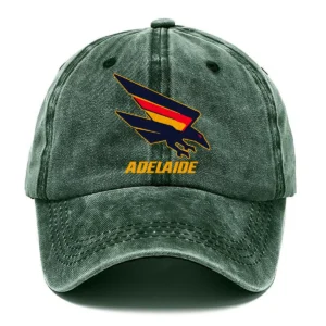 Adelaide Crows AFL Exclusive Logo Washed Cotton Baseball Cap - Printed With Box HOAFL100525BC01ADEL - Green