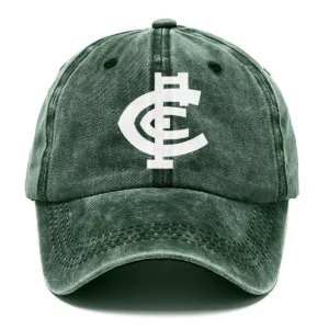 Carlton Blues AFL Exclusive Logo Washed Cotton Baseball Cap - Printed With Box HOAFL100525BC01CARL - Green