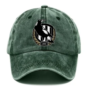 Collingwood Magpies AFL Exclusive Logo Washed Cotton Baseball Cap - Printed With Box HOAFL100525BC01COLL - Green