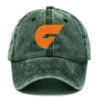 GWS Giants AFL Exclusive Logo Washed Cotton Baseball Cap - Printed With Box HOAFL100525BC01GWS - Green