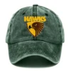 Hawthorn Hawks AFL Exclusive Logo Washed Cotton Baseball Cap - Printed With Box HOAFL100525BC01HAW - Green