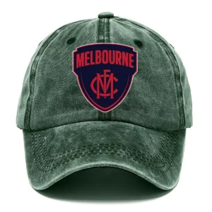 Melbourne Demons AFL Exclusive Logo Washed Cotton Baseball Cap - Printed With Box HOAFL100525BC01MELB - Green