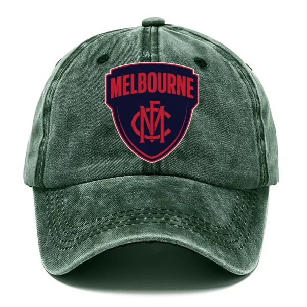 Melbourne Demons AFL Exclusive Logo Washed Cotton Baseball Cap - Printed With Box HOAFL100525BC01MELB - Green