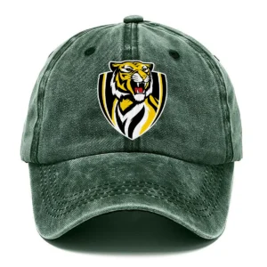 Richmond Tigers AFL Exclusive Logo Washed Cotton Baseball Cap - Printed With Box HOAFL100525BC01RICH - Green