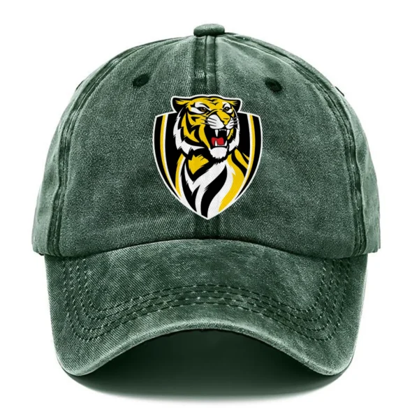 Richmond Tigers AFL Exclusive Logo Washed Cotton Baseball Cap - Printed With Box HOAFL100525BC01RICH - Green