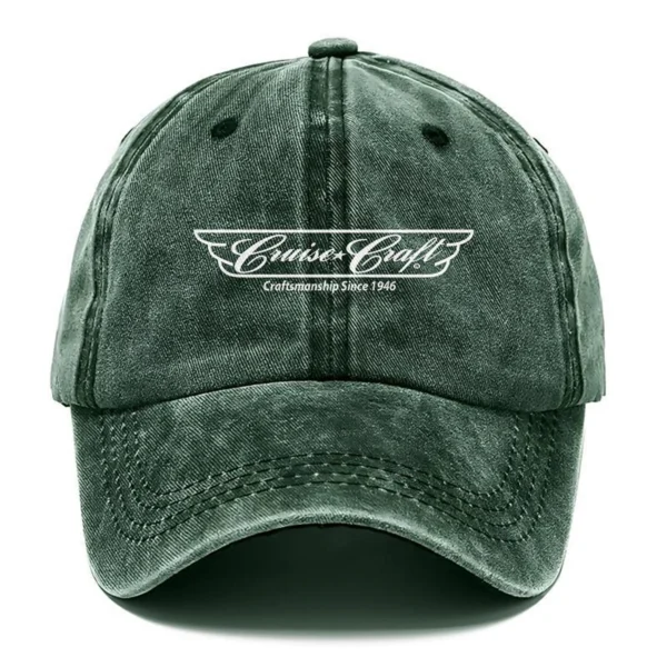 CruiseCraft Fishing AU Exclusive Logo Washed Cotton Baseball Cap - Printed With Box HOFS070525AU1CCB - Green