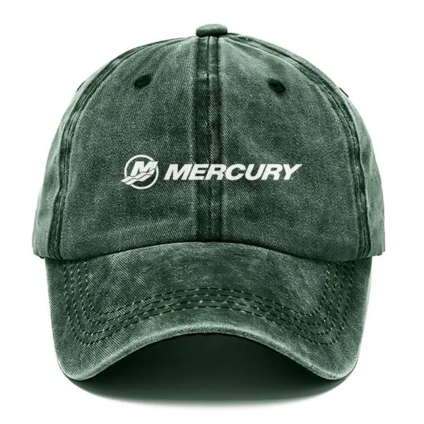 Mercury Marine Fishing AU Exclusive Logo Washed Cotton Baseball Cap - Printed With Box HOFS070525AU1MCM - Green