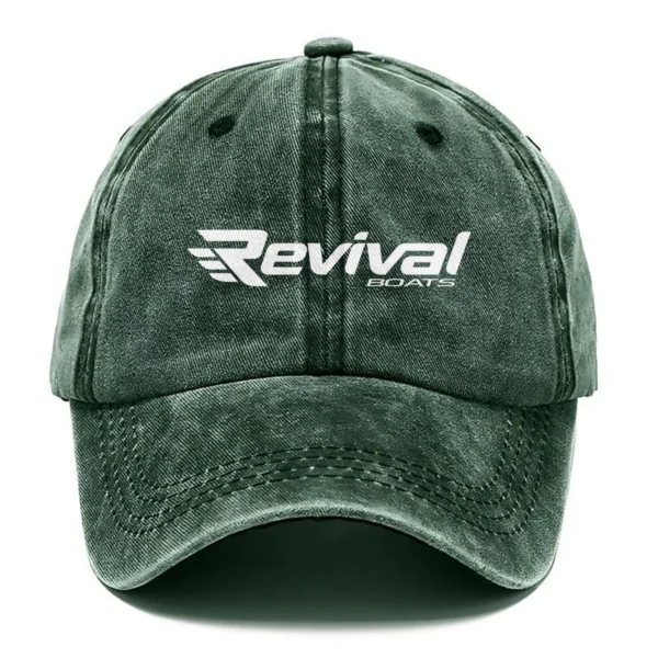 Revival Boats Fishing AU Exclusive Logo Washed Cotton Baseball Cap - Printed With Box HOFS070525AU1RVB - Green