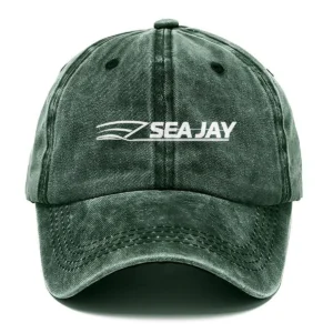 Sea Jay Fishing AU Exclusive Logo Washed Cotton Baseball Cap - Printed With Box HOFS070525AU1SJB - Green