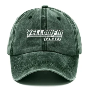 Yellowfin Plate Fishing AU Exclusive Logo Washed Cotton Baseball Cap - Printed With Box HOFS070525AU1YPB - Green