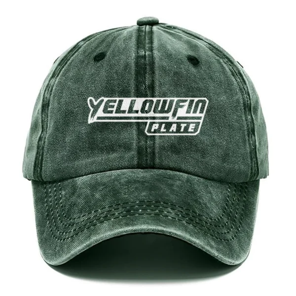 Yellowfin Plate Fishing AU Exclusive Logo Washed Cotton Baseball Cap - Printed With Box HOFS070525AU1YPB - Green