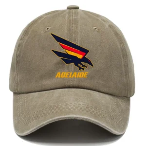 Adelaide Crows AFL Exclusive Logo Washed Cotton Baseball Cap - Printed With Box HOAFL100525BC01ADEL - Khaki