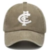 Carlton Blues AFL Exclusive Logo Washed Cotton Baseball Cap - Printed With Box HOAFL100525BC01CARL - Khaki