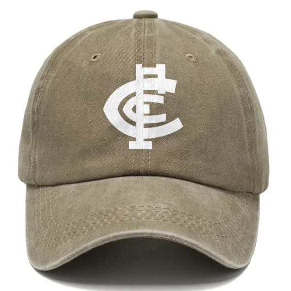 Carlton Blues AFL Exclusive Logo Washed Cotton Baseball Cap - Printed With Box HOAFL100525BC01CARL - Khaki