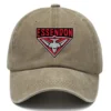 Essendon Bombers AFL Exclusive Logo Washed Cotton Baseball Cap - Printed With Box HOAFL100525BC01ESS - Khaki
