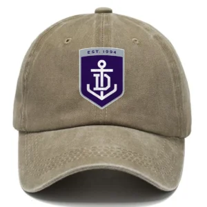 Fremantle Dockers AFL Exclusive Logo Washed Cotton Baseball Cap - Printed With Box HOAFL100525BC01FRE - Khaki