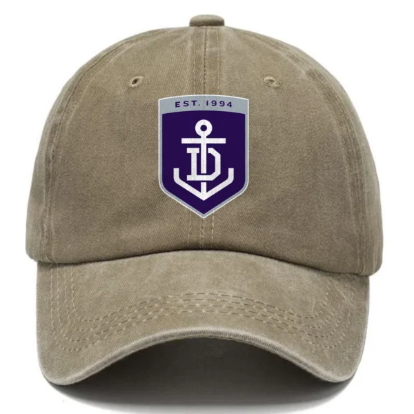 Fremantle Dockers AFL Exclusive Logo Washed Cotton Baseball Cap - Printed With Box HOAFL100525BC01FRE - Khaki