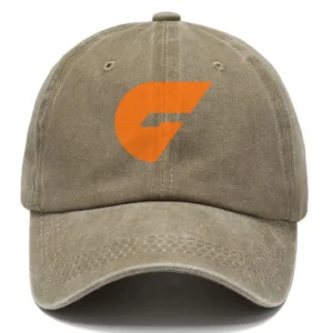 GWS Giants AFL Exclusive Logo Washed Cotton Baseball Cap - Printed With Box HOAFL100525BC01GWS - Khaki