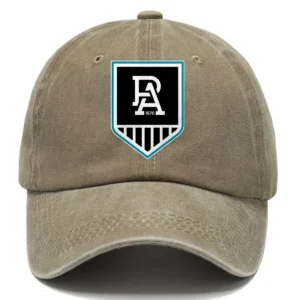 Port Adelaide Power AFL Exclusive Logo Washed Cotton Baseball Cap - Printed With Box HOAFL100525BC01PORT - Khaki