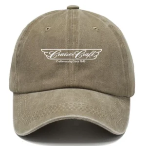 CruiseCraft Fishing AU Exclusive Logo Washed Cotton Baseball Cap - Printed With Box HOFS070525AU1CCB - Khaki
