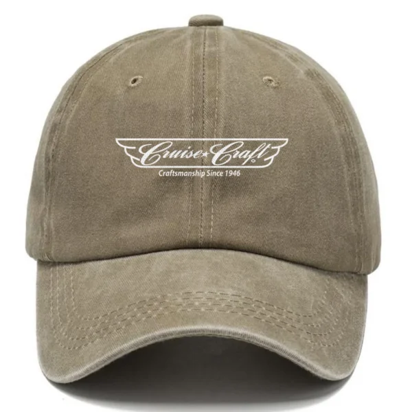 CruiseCraft Fishing AU Exclusive Logo Washed Cotton Baseball Cap - Printed With Box HOFS070525AU1CCB - Khaki