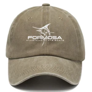 Formosa Marine Fishing AU Exclusive Logo Washed Cotton Baseball Cap - Printed With Box HOFS070525AU1FOM - Khaki