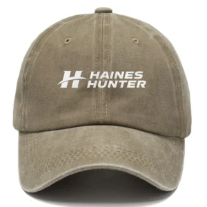 Haines Hunter Fishing AU Exclusive Logo Washed Cotton Baseball Cap - Printed With Box HOFS070525AU1HHT - Khaki