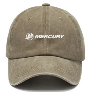 Mercury Marine Fishing AU Exclusive Logo Washed Cotton Baseball Cap - Printed With Box HOFS070525AU1MCM - Khaki