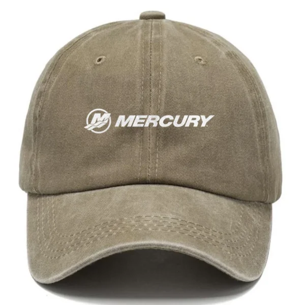 Mercury Marine Fishing AU Exclusive Logo Washed Cotton Baseball Cap - Printed With Box HOFS070525AU1MCM - Khaki