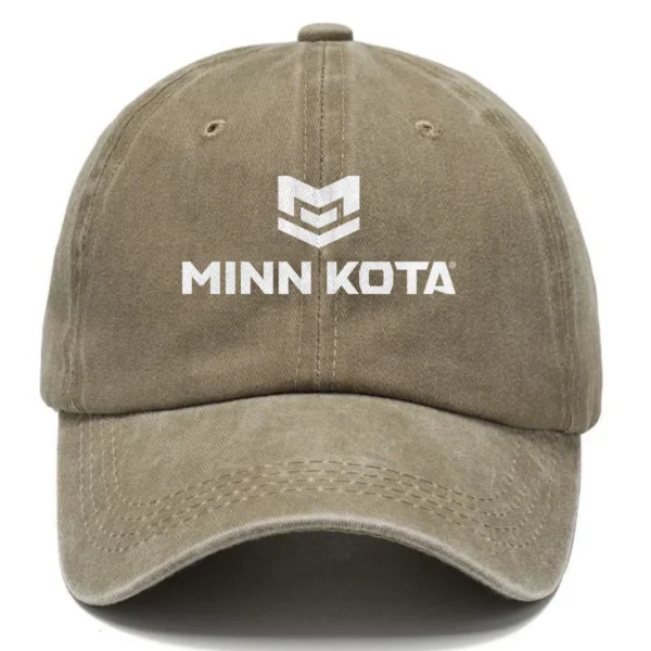 Minn Kota Fishing AU Exclusive Logo Washed Cotton Baseball Cap - Printed With Box HOFS070525AU1MNK - Khaki