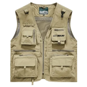 Sea Jay Fishing AU Exclusive Logo Quick Drying Vest HOFS150525A02SJB - Khaki