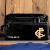 Carlton Blues AFL Exclusive Logo Personalized Leather Toiletry Bag HOAFL0090525LTB01CARL - Black
