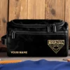 Essendon Bombers AFL Exclusive Logo Personalized Leather Toiletry Bag HOAFL0090525LTB01ESS - Black