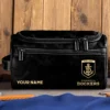 Fremantle Dockers AFL Exclusive Logo Personalized Leather Toiletry Bag HOAFL0090525LTB01FRE - Black