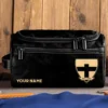 St Kilda Saints AFL Exclusive Logo Personalized Leather Toiletry Bag HOAFL0090525LTB01STK - Black