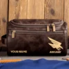 Adelaide Crows AFL Exclusive Logo Personalized Leather Toiletry Bag HOAFL0090525LTB01ADEL - Coffee