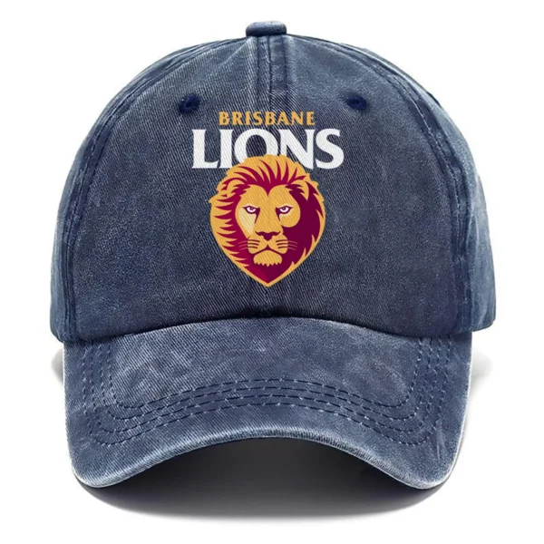 Brisbane Lions AFL Exclusive Logo Washed Cotton Baseball Cap - Printed With Box HOAFL100525BC01BL - Navy
